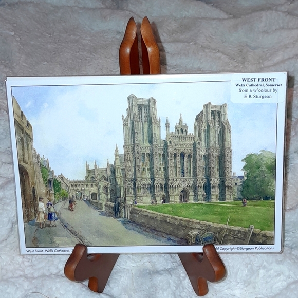 Wells Cathedral, Somerset England, Church St. Andrew United Kingdom Art Postcard - Picture 1 of 2